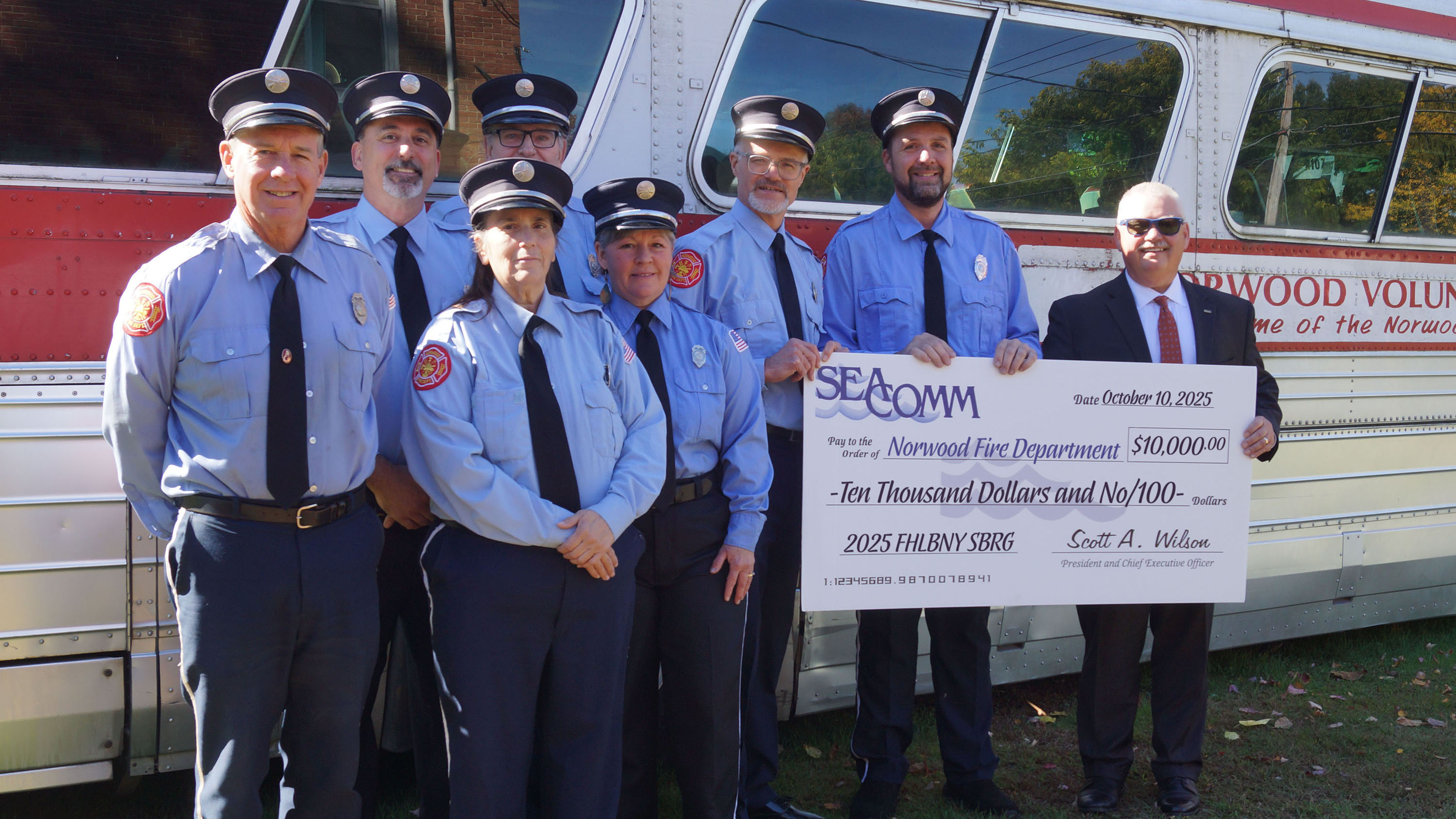 SeaComm Federal Credit Union Small Business Recovery Grant (SBRG) Program Success Story Photo of Norwood Fire Department